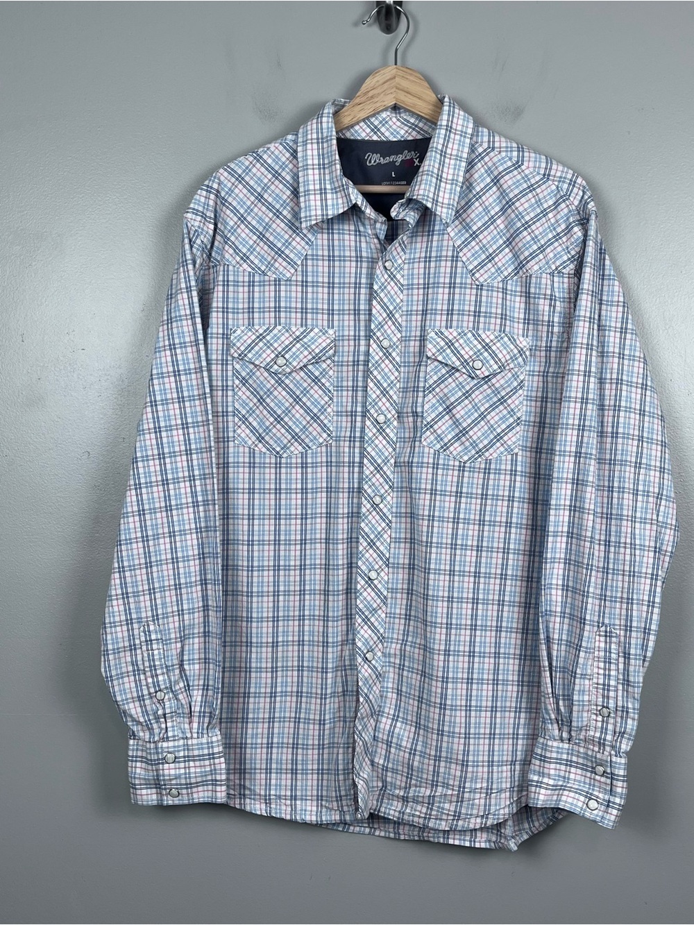 Wrangler 20X Men's Pearl Snap Western Long Sleeve Shirt Size L; Ranch, Rodeo